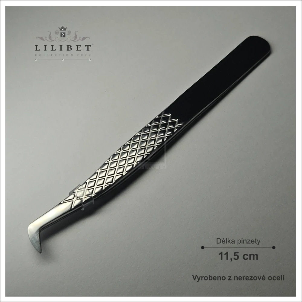 Aplikační pinzeta na prodlužování řas - krátká, Lilibet Tweezers Collection