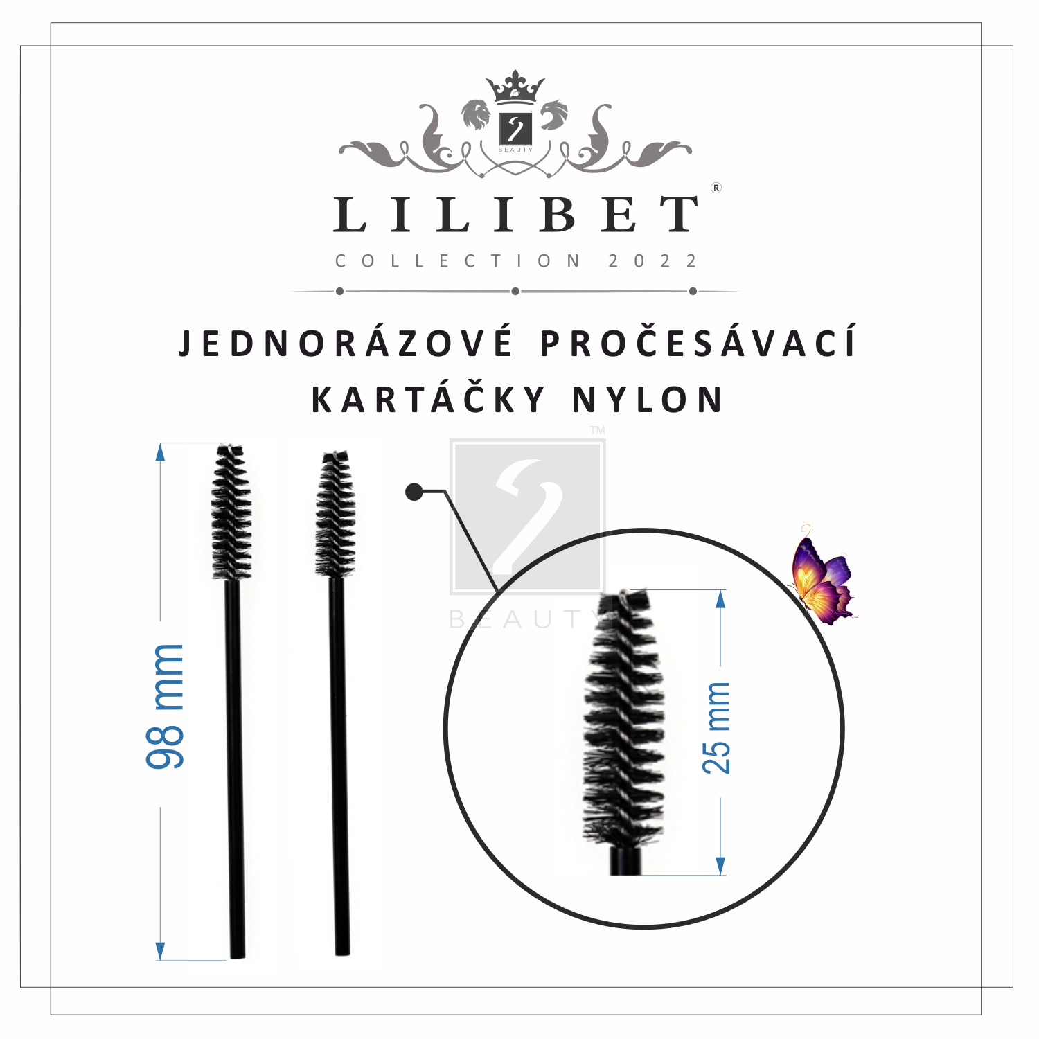 Jednorázové pročesávací kartáčky nylonové, kolekce Lilibet Collection 2022