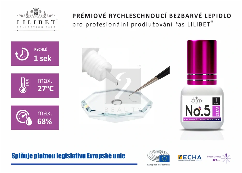 Lilibet No.5 - prémiové transparentní lepidlo pro prodlužování řas