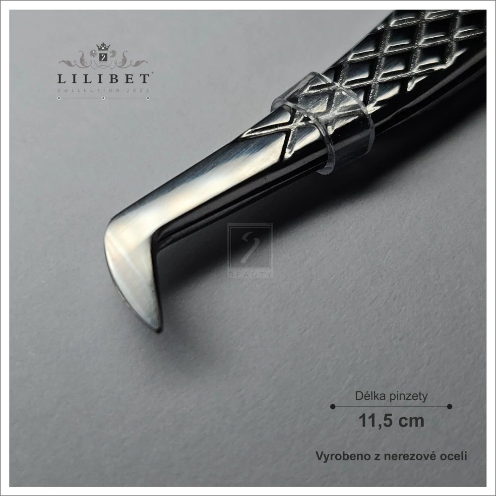 Aplikační pinzeta na prodlužování řas - krátká, Lilibet Tweezers Collection