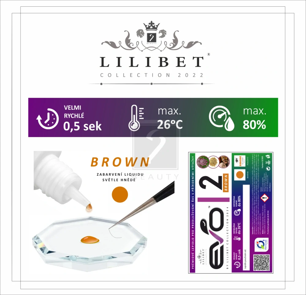 Lilibet EVO2 Brown - prémiové Low-Fume lepidlo se sníženými výpary a s přírodními výtažky