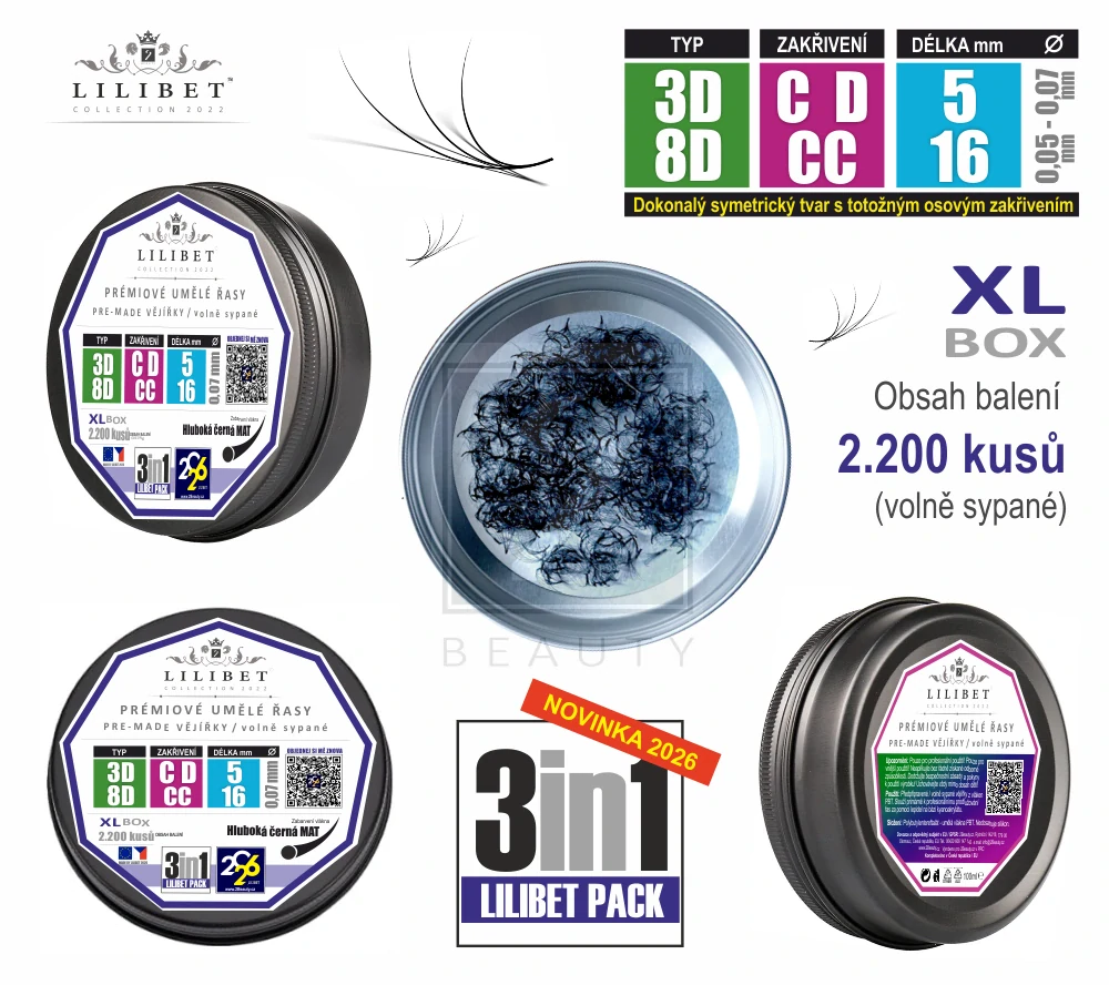 2.200 kusů - Superprémiové pre-made vějířky Lilibet Collection 2022 (XL BOX)