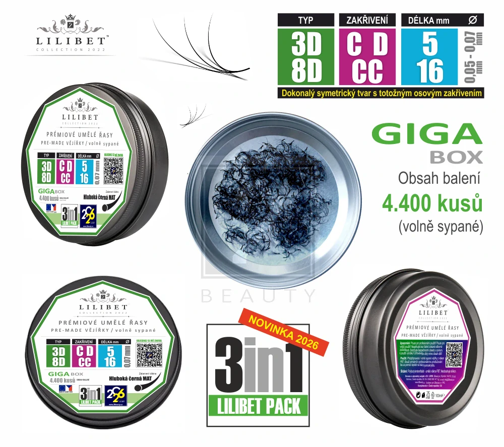 4.400 kusů - Superprémiové pre-made vějířky Lilibet Collection 2022 (GIGA BOX)