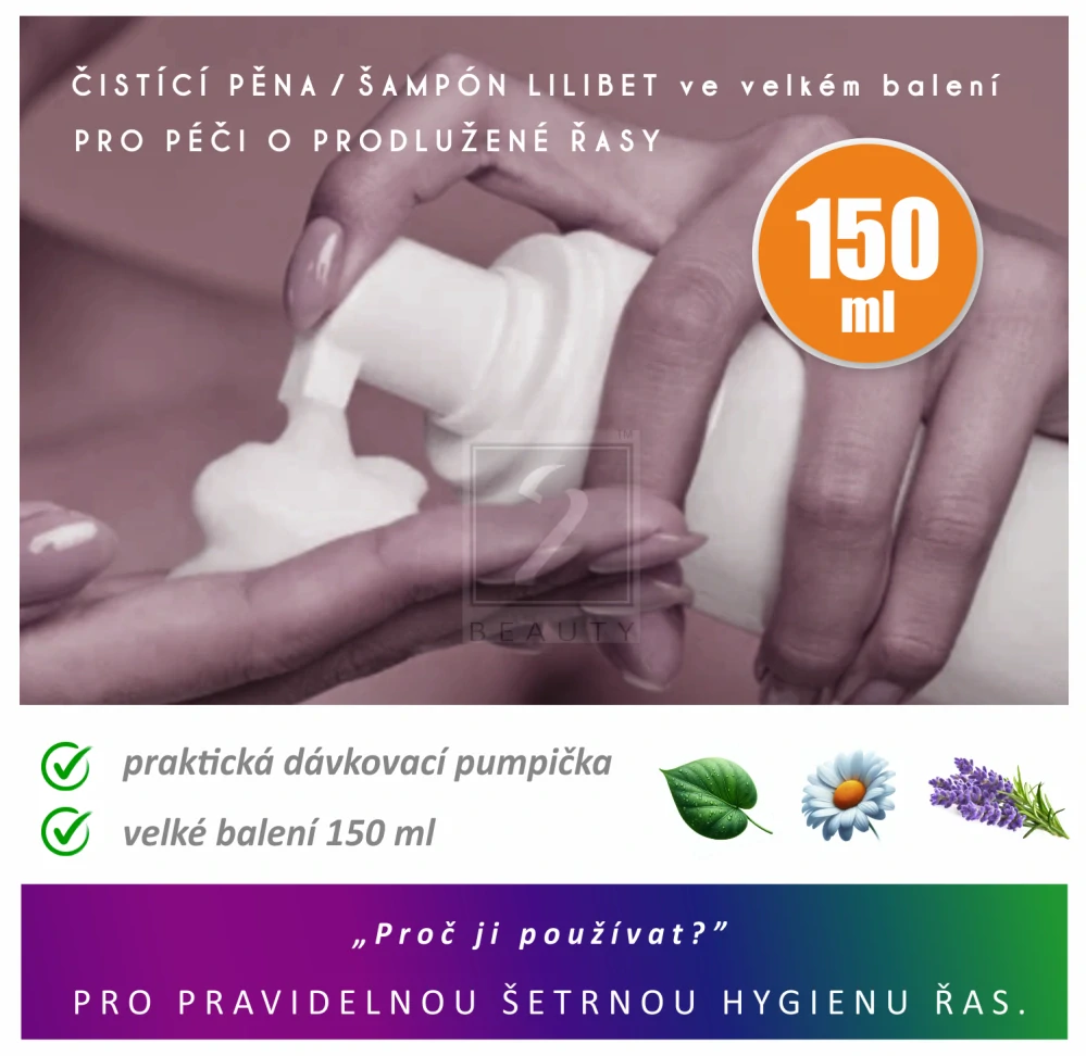 Čistící šampón / pěna Lilibet, velké balení 150ml