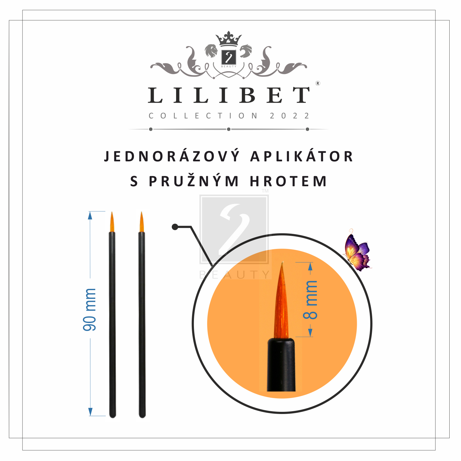 Jednorázový univerzální aplikátor s pružným hrotem, kolekce Lilibet Collection 2022
