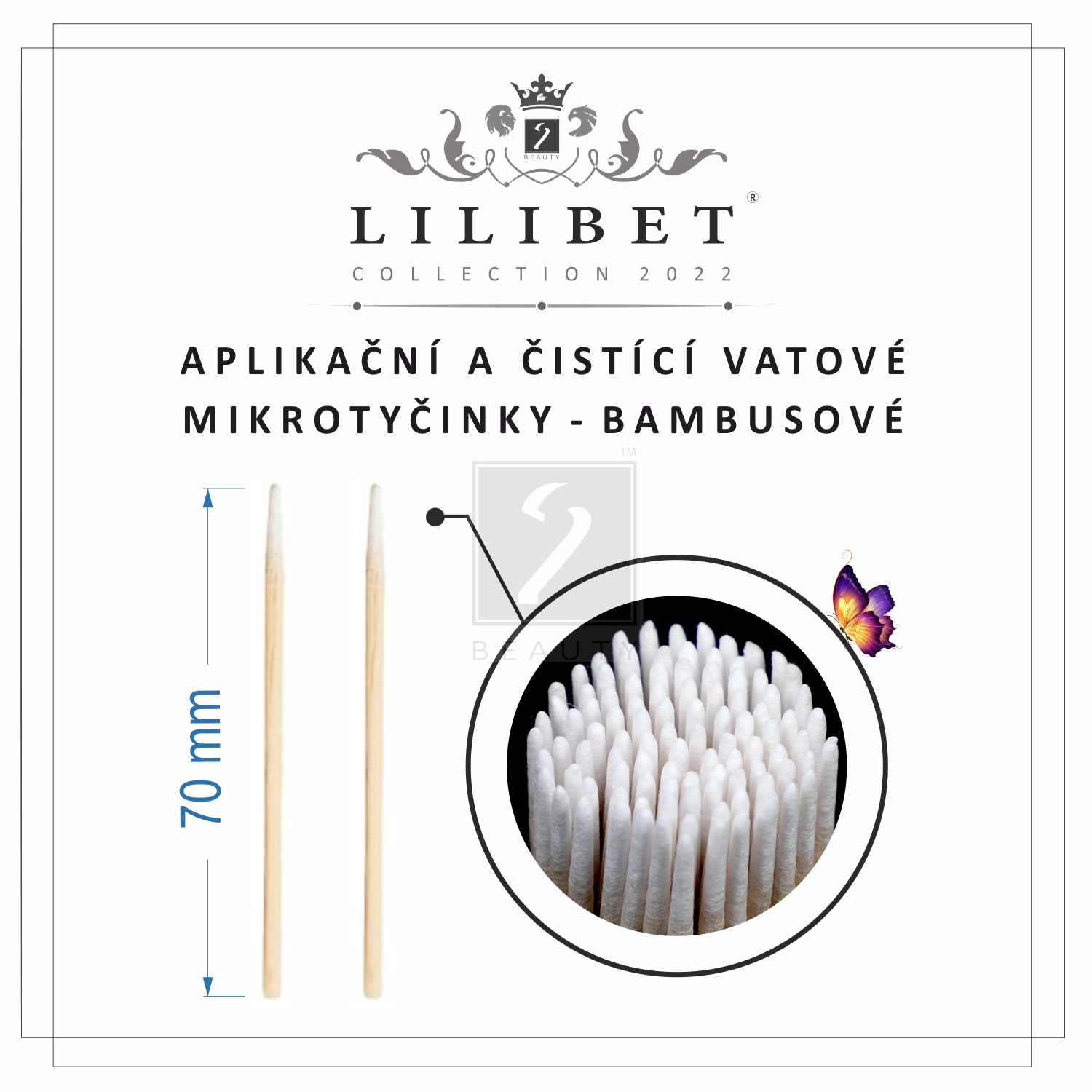 Aplikační a čistící vatové mikrotyčinky, kolekce Lilibet Collection 2022