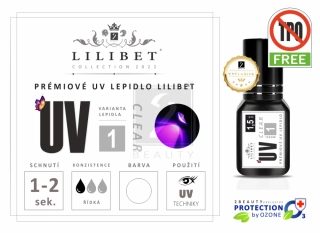 Lilibet UV1 Clear - Superprémiové UV lepidlo, čiré / transparentní 