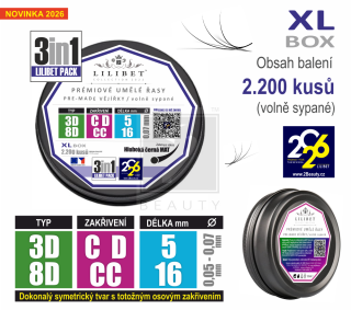 2.200 kusů - Superprémiové pre-made vějířky Lilibet Collection 2022 (XL BOX)
